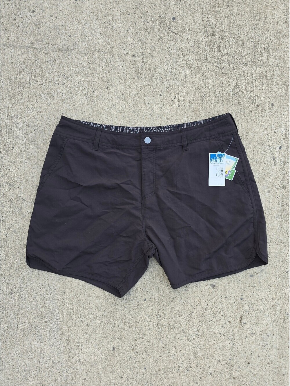 NWT Mens AFTCO Original Fishing Shorts 8" Cargo Black 100% Nylon M01L Sz 34